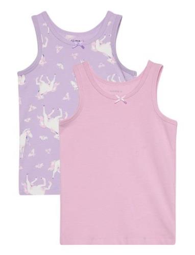 Nmftank Top 2P Pastel Lilac Horse Noos Night & Underwear Underwear Top...