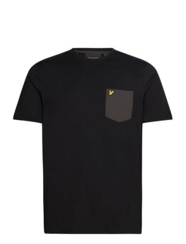 Tonal Pocket T-Shirt Tops T-shirts Short-sleeved Black Lyle & Scott