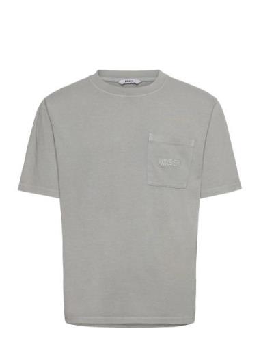 Nb Over Dyed Pocket T Shirt Grey Designers T-shirts Short-sleeved Grey...