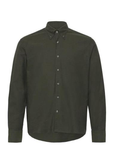 Reg Fit Bd Brushed Flannel Designers Shirts Casual Khaki Green Oscar J...