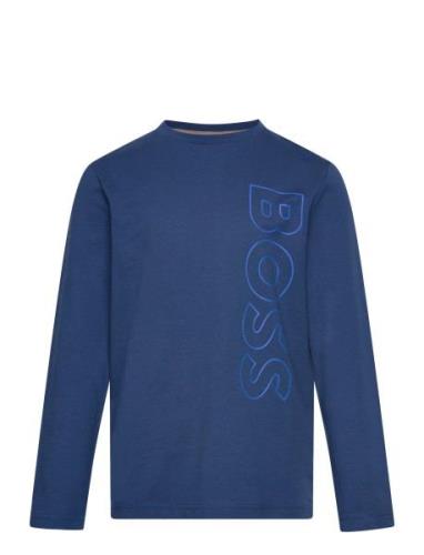 Long Sleeve T-Shirt Tops T-shirts Long-sleeved T-shirts Blue BOSS