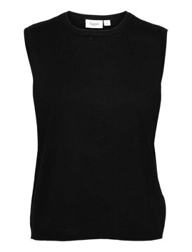 Milasz Vest Vests Knitted Vests Black Saint Tropez