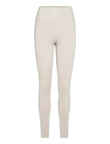 Hmlmt Grace High Waist Tights Sport Running-training Tights Cream Humm...