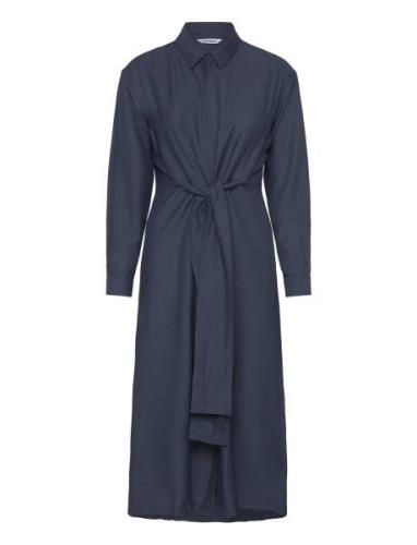 Srsydney Midi Shirt Dress Polvipituinen Mekko Navy Soft Rebels