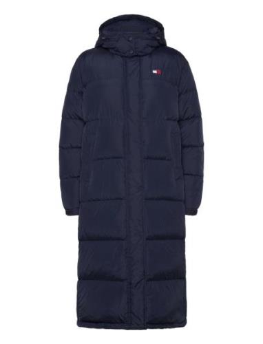 Tjw Alaska Long Puffer Ext Topattu Pitkä Takki Navy Tommy Jeans