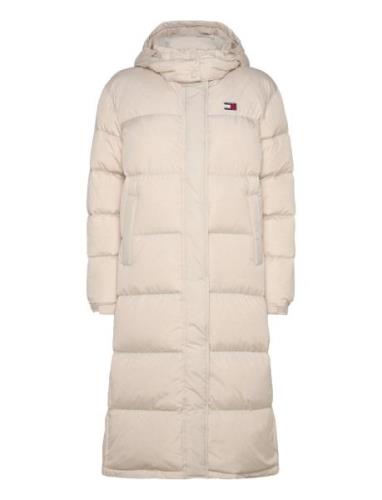 Tjw Alaska Long Puffer Ext Topattu Pitkä Takki Cream Tommy Jeans