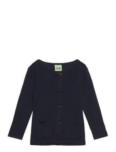 Baby Rib Cardigan Tops Knitwear Cardigans Navy FUB