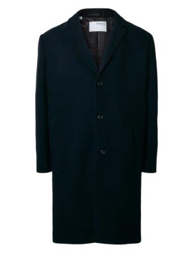 Slhmilo Overcoat Villakangastakki Pitkä Takki Black Selected Homme