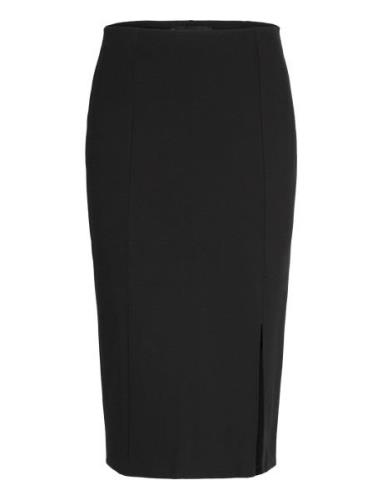 Pencil Skirt With Rome-Knit Opening Kynähame Hame Black Mango