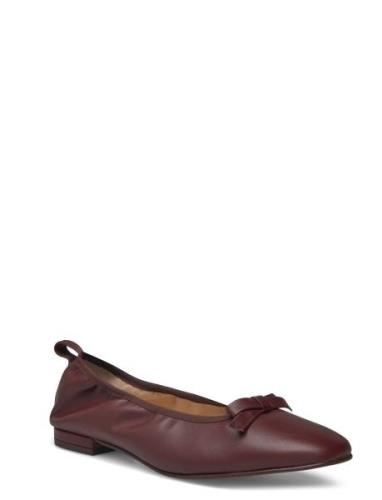 Freya Brown Leather Ballet Flats Ballerinat Brown ALOHAS