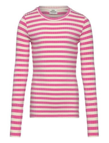 5X5 Classic Stripe Talika Top Tops T-shirts Long-sleeved T-shirts Pink...