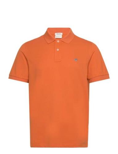 Reg Shield Ss Pique Polo Tops Polos Short-sleeved Orange GANT