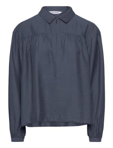 Srsydney Blouse Tops Blouses Long-sleeved Blue Soft Rebels