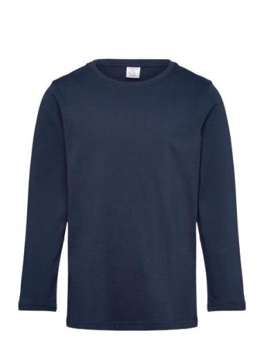 Top Ls Solid Tops T-shirts Long-sleeved T-shirts Navy Lindex