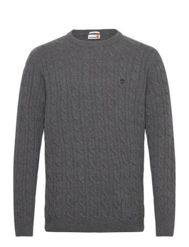 Phillips Brook Cable Crew Neck Sweater Dark Grey Heather Tops Knitwear...