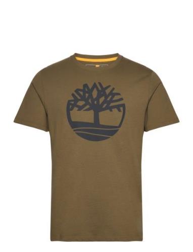 Kennebec River Tree Logo Short Sleeve Tee Dark Olive Tops T-shirts Sho...