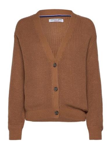 Uspa Knit Cille Women Tops Knitwear Cardigans Brown U.S. Polo Assn.