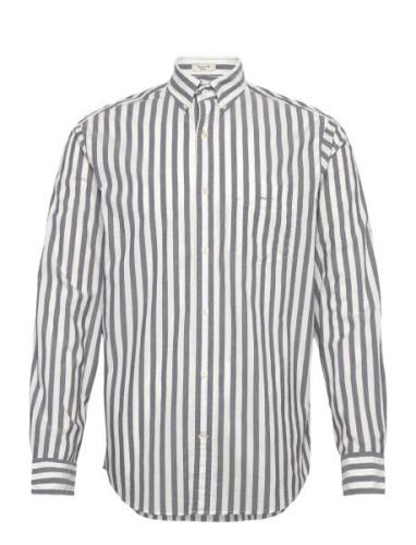 Reg Poplin Stripe Shirt Tops Shirts Casual Blue GANT