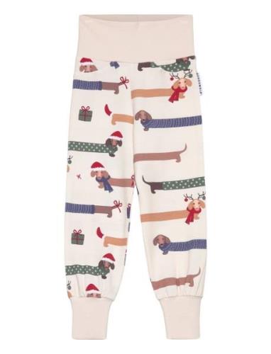 Bamboo Baby Pants Santa Dogs 65 86/92 Bottoms Sweatpants White Geggamo...