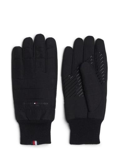 Th Established Mix Nylon Gloves Hanskat Käsineet Black Tommy Hilfiger