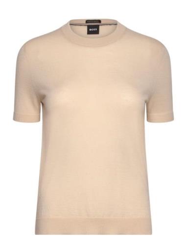 Falyssiasi Tops Knitwear Jumpers Beige BOSS