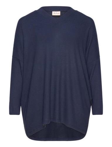 Wa-Sim Tops Knitwear Jumpers Navy Wasabiconcept