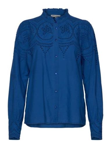 Lulall Shirt Ls Tops Blouses Long-sleeved Blue Lollys Laundry