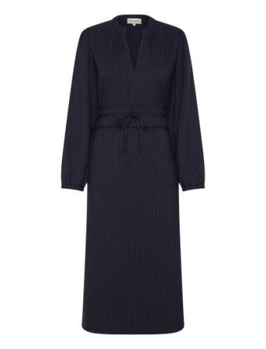 Parisll Midi Dress Ls Polvipituinen Mekko Navy Lollys Laundry