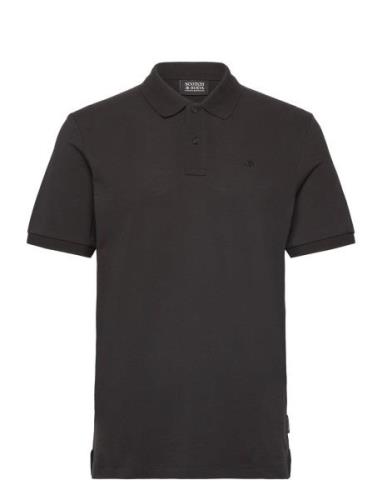 Core Logo Pique Polo Tops Polos Short-sleeved Black Scotch & Soda