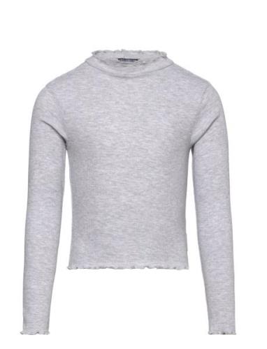 Cropped Rib Longsleeve Tops T-shirts Long-sleeved T-shirts Grey Tom Ta...