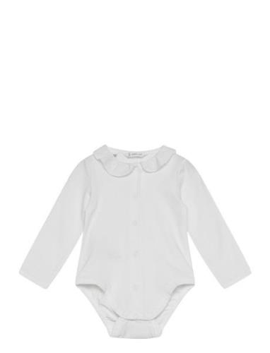 Babydoll-Neck Bodysuit Bodies Long-sleeved White Mango