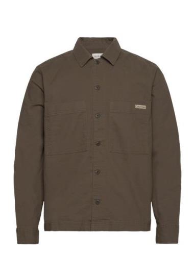 Relaxed Utility Overshirt Tops Overshirts Khaki Green Calvin Klein Jea...