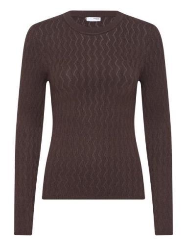 Slfcabala Ls Knit O-Neck Tops Knitwear Jumpers Brown Selected Femme