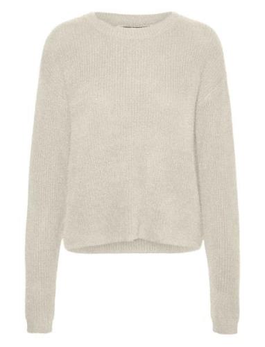 Vmpuff Ls O-Neck Pullover Boo Tops Knitwear Jumpers Cream Vero Moda