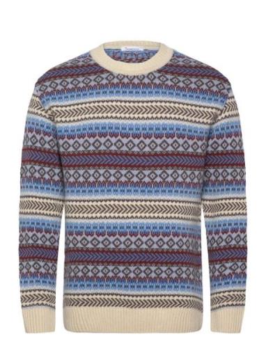 Knitted Fair Isle Crew Neck - Rws Tops Knitwear Round Necks Multi/patt...