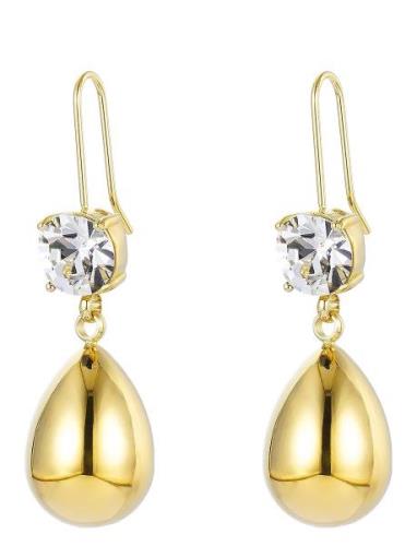 Drop Crystal Hook Earring Korvakoru Korut Gold Bud To Rose