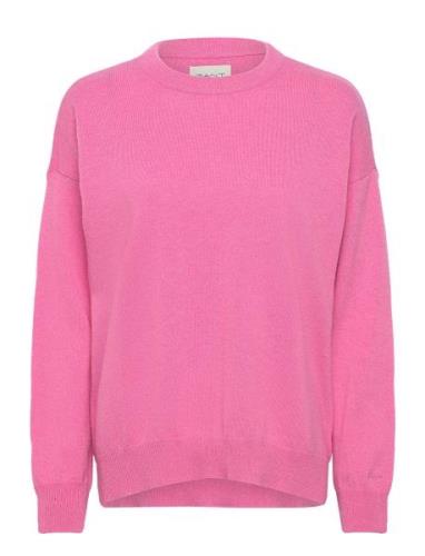 Superfine Lambswool C-Neck Tops Knitwear Jumpers Pink GANT