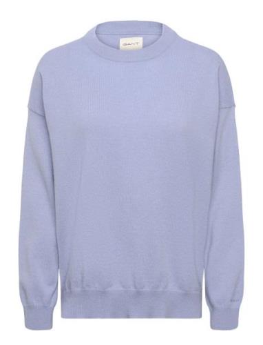 Superfine Lambswool C-Neck Tops Knitwear Jumpers Blue GANT