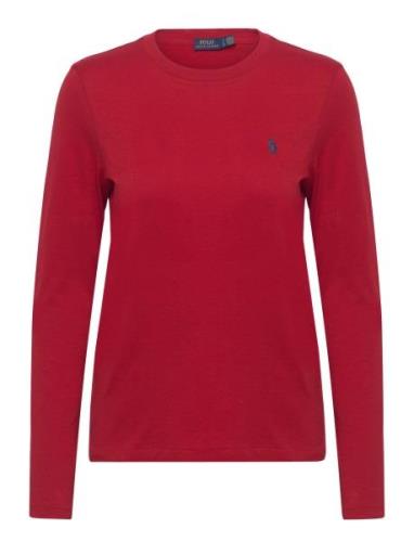 40/1 Cotton Jersey-Lsl-Tsh Tops T-shirts & Tops Long-sleeved Red Polo ...