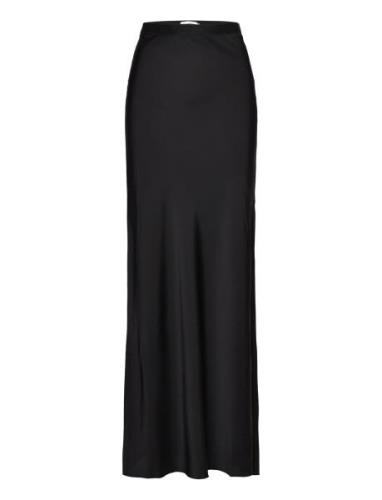 Hana Long Silk Skirt Pitkä Hame Black Ahlvar Gallery