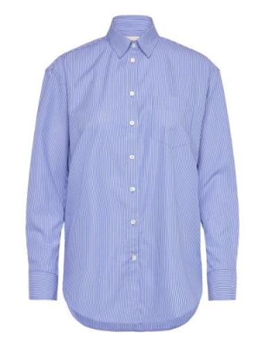 Rel Classic Poplin Striped Shirt Tops Shirts Long-sleeved Blue GANT