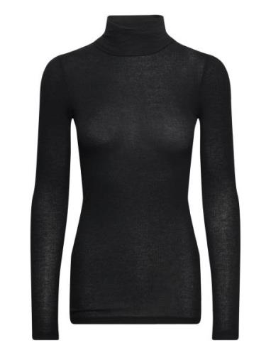 Angelabb Roll Neck Tops T-shirts & Tops Long-sleeved Black Bruuns Baza...