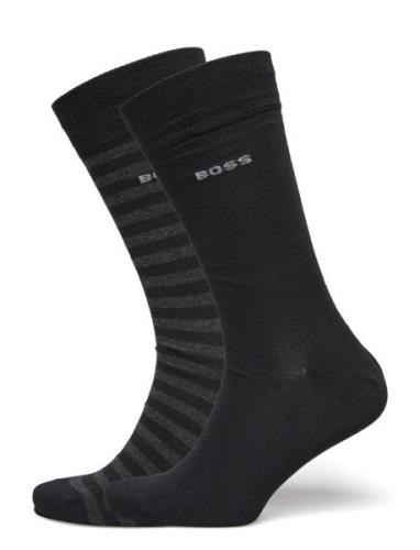 2P Rs Stripe Cc Underwear Socks Regular Socks Black BOSS