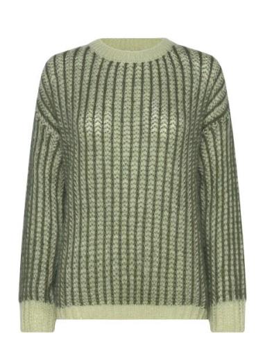 Pzpeyton Ls Ck Pullover Tops Knitwear Jumpers Green Pulz Jeans