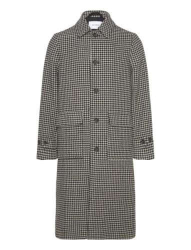 Maximilian Houndstooth Wool Coat Villakangastakki Pitkä Takki Black Le...