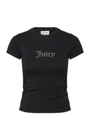 Dot Ruched Tee Tops T-shirts & Tops Short-sleeved Black Juicy Couture