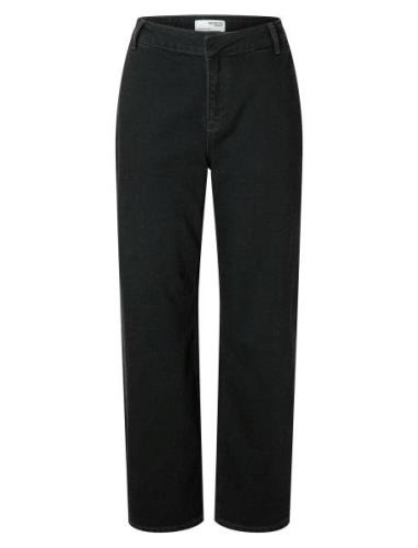 Slfmellie Mw Wide Jeans Bottoms Jeans Wide Black Selected Femme