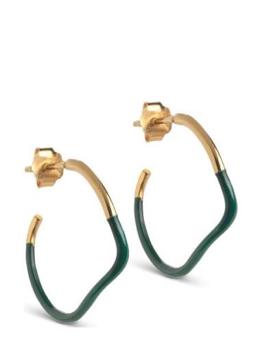 Sway Hoops Accessories Jewellery Earrings Hoops Gold Enamel Copenhagen