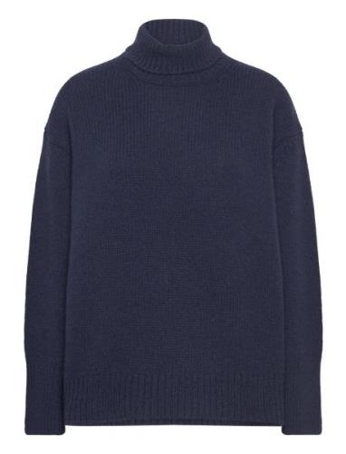 Lr-Perle Tops Knitwear Turtleneck Navy Levete Room