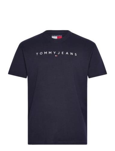 Tjm Reg Linear Logo Tee Ext Tops T-shirts Short-sleeved Navy Tommy Jea...